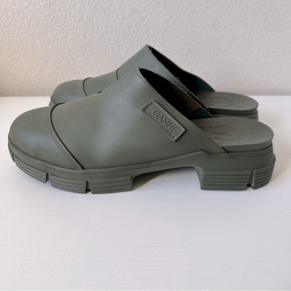 GANNI Recycled Rubber City Mule in Kalamata Green Sz. EU 43 / US 13 - Picture 5 of 13